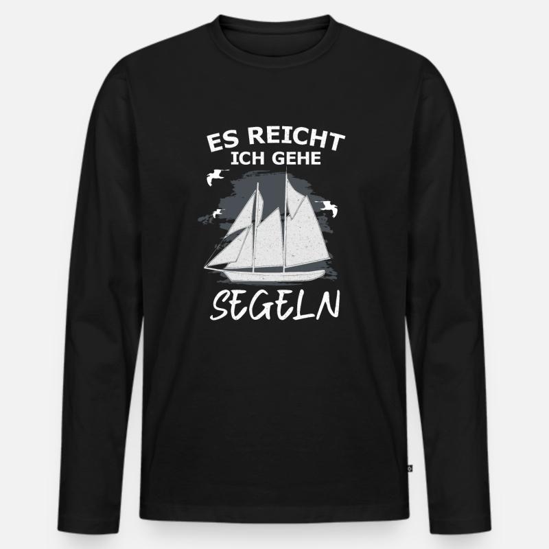 Segelboot - Männer Premium Bio Langarmshirt - Schwarz