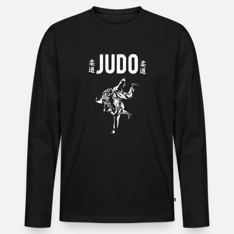 Judo - Männer Premium Bio Langarmshirt - Schwarz