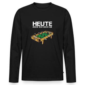 Tischkicker - Männer Premium Bio Langarmshirt - Schwarz - Vorne - Nico (187cm)