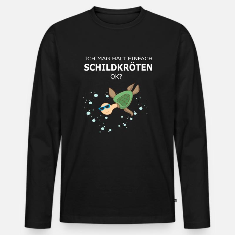 Schildkröte - Männer Premium Bio Langarmshirt - Schwarz