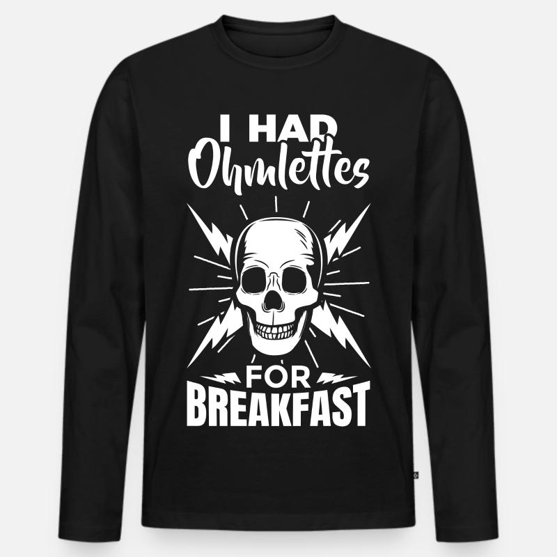 Elektrikerwitz - Männer Premium Bio Langarmshirt - Schwarz