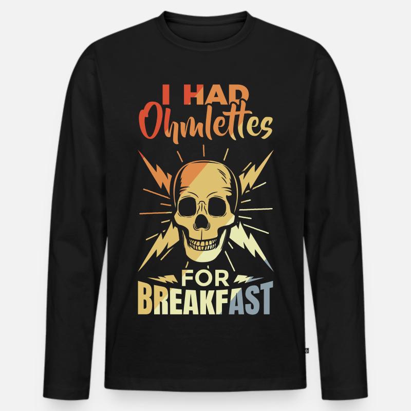 Lustiger Elektroniker Spruch - Männer Premium Bio Langarmshirt - Schwarz