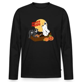 Spooky Melody - Men's Premium Organic Long Sleeve Shirt - black - Front - Nico (187cm)