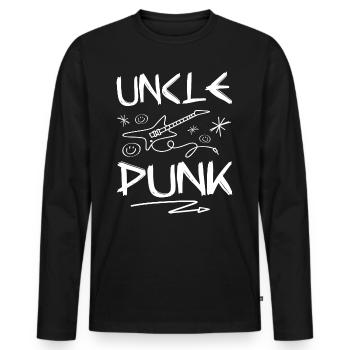 Uncle Punk Rock - Men's Premium Organic Long Sleeve Shirt - black - Front - Nico (187cm)