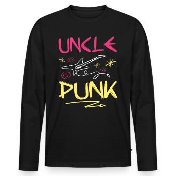 Uncle Punk Rock - Men's Premium Organic Long Sleeve Shirt - black - Front - Nico (187cm)