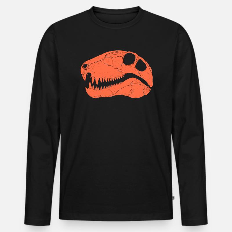 Dimetrodon Fossilschädel - Männer Premium Bio Langarmshirt - Schwarz