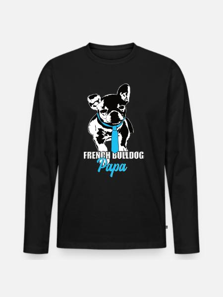 French Bulldog Papa Frenchie Master - Men's Premium Organic Long Sleeve Shirt - black
