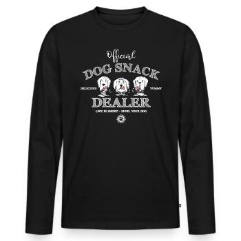 Dog Snack Dealer for Black Shirts - Men's Premium Organic Long Sleeve Shirt - black - Front - Nico (187cm)