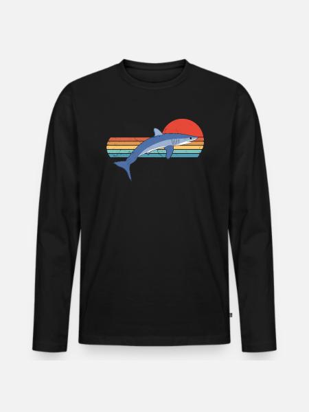 Mako Shark - Men's Premium Organic Long Sleeve Shirt - black