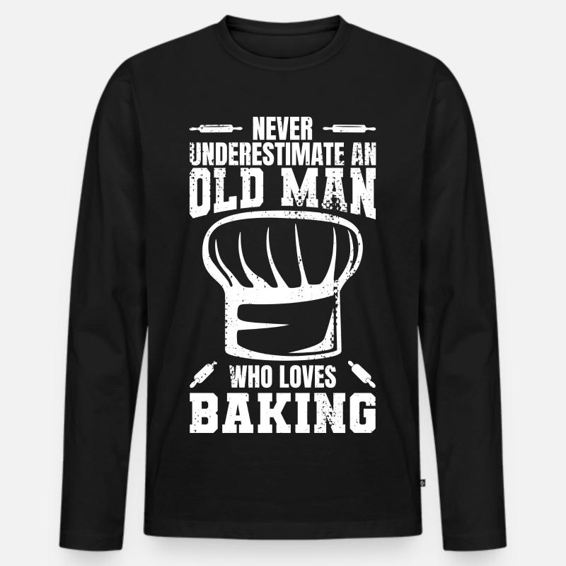 Bäcker Großvater - Männer Premium Bio Langarmshirt - Schwarz