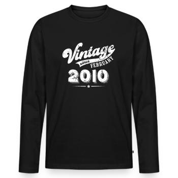 Vintage since February 2010 Birthday Gift - Men's Premium Organic Long Sleeve Shirt - black - Front - Nico (187cm)