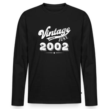 Vintage depuis Juin 2002 Cadeau d’anniversaire - T-shirt manches longues Premium bio Homme - noir - Devant - Nico (187cm)