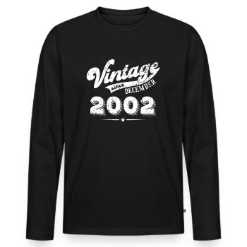 Vintage depuis Décembre 2002 Cadeau d’anniversaire - T-shirt manches longues Premium bio Homme - noir - Devant - Nico (187cm)