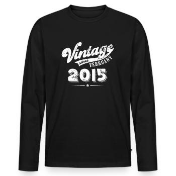 Millésime depuis Février 2015 Cadeau d’anniversaire - T-shirt manches longues Premium bio Homme - noir - Devant - Nico (187cm)