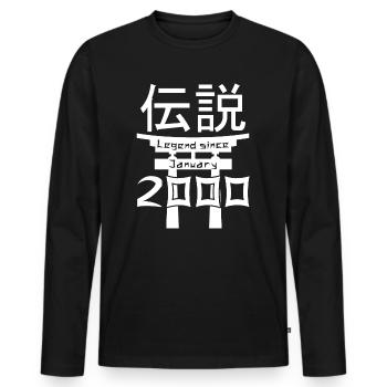 Legend since January 2000 Birthday Gift - Men's Premium Organic Long Sleeve Shirt - black - Front - Nico (187cm)