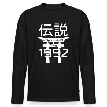 Legend since May 1992 Birthday Gift - Men's Premium Organic Long Sleeve Shirt - black - Front - Nico (187cm)