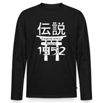 Legend since August 1952 Birthday Gift - Men's Premium Organic Long Sleeve Shirt - black - Front - Nico (187cm)