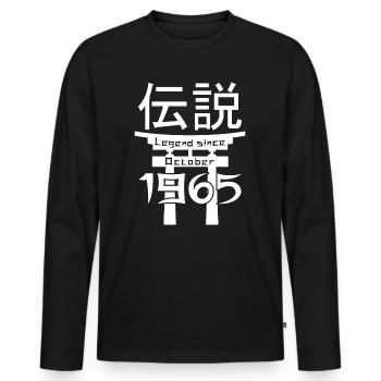 Légende depuis octobre 1965 Cadeau d’anniversaire - T-shirt manches longues Premium bio Homme - noir - Devant - Nico (187cm)