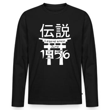 Legend since June 1956 Birthday Gift - Men's Premium Organic Long Sleeve Shirt - black - Front - Nico (187cm)