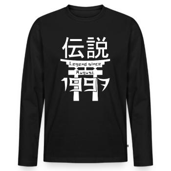 Legend since August 1997 Birthday Gift - Men's Premium Organic Long Sleeve Shirt - black - Front - Nico (187cm)