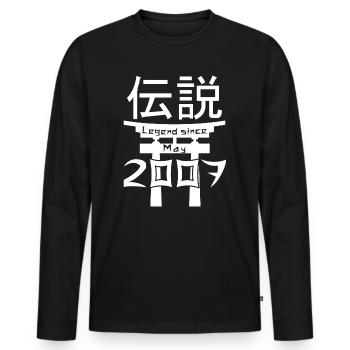 Légende depuis mai 2007 Cadeau d’anniversaire - T-shirt manches longues Premium bio Homme - noir - Devant - Nico (187cm)