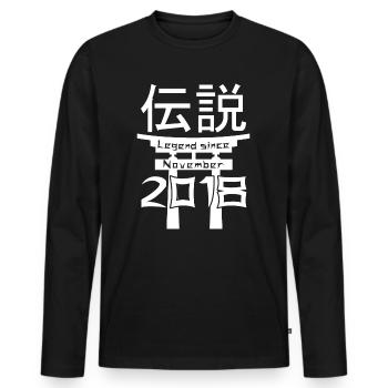 Legend since November 2018 Birthday Gift - Men's Premium Organic Long Sleeve Shirt - black - Front - Nico (187cm)