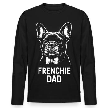 Frenchie Dad - Bouledogue français - T-shirt manches longues Premium bio Homme - noir - Devant - Nico (187cm)