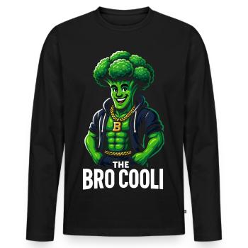 Chemise en brocoli amusante pour les amateurs de gym et végétariens - T-shirt manches longues Premium bio Homme - noir - Devant - Nico (187cm)