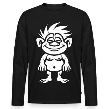 Troll - Men's Premium Organic Long Sleeve Shirt - black - Front - Nico (187cm)
