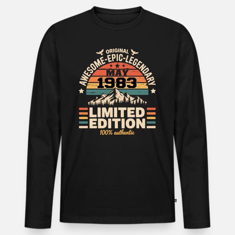 Mai 1983 - Mai 1983 - Männer Premium Bio Langarmshirt - Schwarz