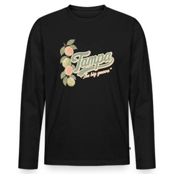 Tampa The Big Guava Retro - T-shirt manches longues Premium bio Homme - noir - Devant - Nico (187cm)