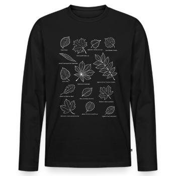 Blätter, Laub, Laubbaum, Blatt, Pflanzenkunde Baum - Männer Premium Bio Langarmshirt - Schwarz - Vorne - Nico (187cm)