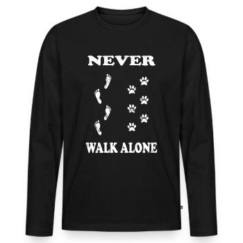 Dog Lord - Never walk alone - Men's Premium Organic Long Sleeve Shirt - black - Front - Nico (187cm)