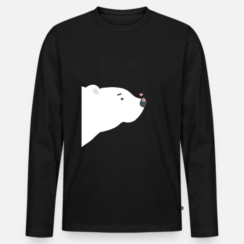 Eisbär - Männer Premium Bio Langarmshirt - Schwarz