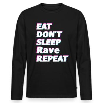 Idée cadeau Raver - T-shirt manches longues Premium bio Homme - noir - Devant - Nico (187cm)