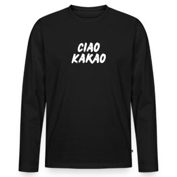 Ciao Cocoa - Men's Premium Organic Long Sleeve Shirt - black - Front - Nico (187cm)