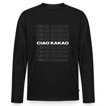 Ciao Cocoa - Men's Premium Organic Long Sleeve Shirt - black - Front - Nico (187cm)