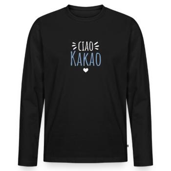 Ciao Cocoa - Men's Premium Organic Long Sleeve Shirt - black - Front - Nico (187cm)
