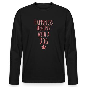 Hunde Spruch - Männer Premium Bio Langarmshirt - Schwarz - Vorne - Nico (187cm)