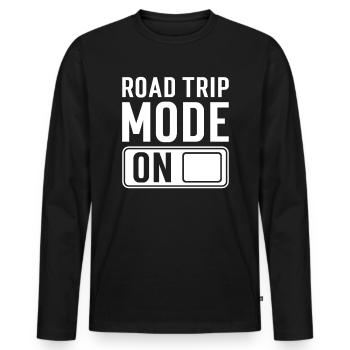 Roadtrip Dire - T-shirt manches longues Premium bio Homme - noir - Devant - Nico (187cm)