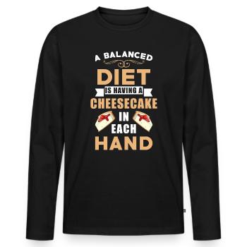 Cheesecake Diet - Men's Premium Organic Long Sleeve Shirt - black - Front - Nico (187cm)