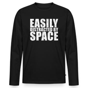 Space - Männer Premium Bio Langarmshirt - Schwarz - Vorne - Nico (187cm)
