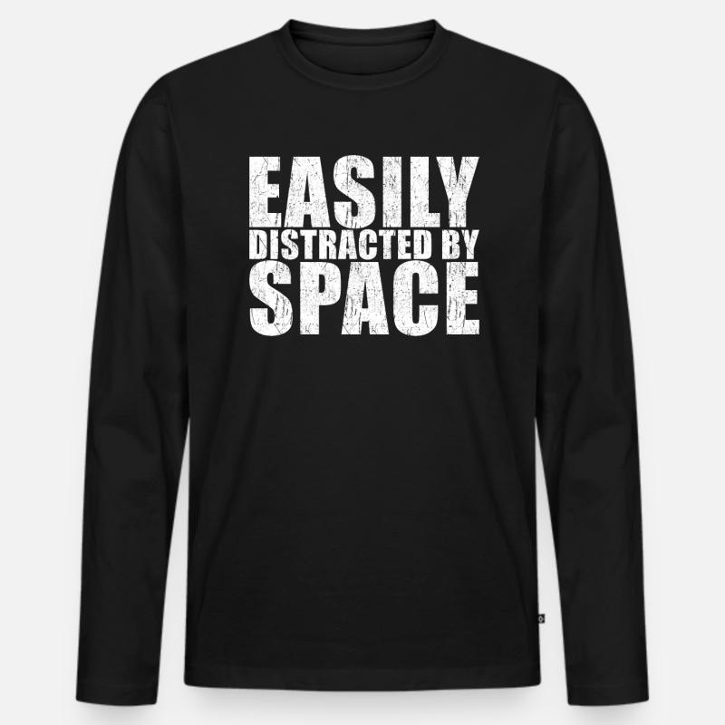 Space - Männer Premium Bio Langarmshirt - Schwarz