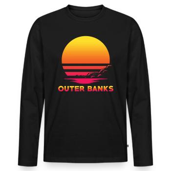 Outer Banks Retro Souvenirs - Men's Premium Organic Long Sleeve Shirt - black - Front - Nico (187cm)
