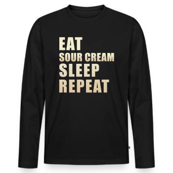 Sour Cream - Men's Premium Organic Long Sleeve Shirt - black - Front - Nico (187cm)