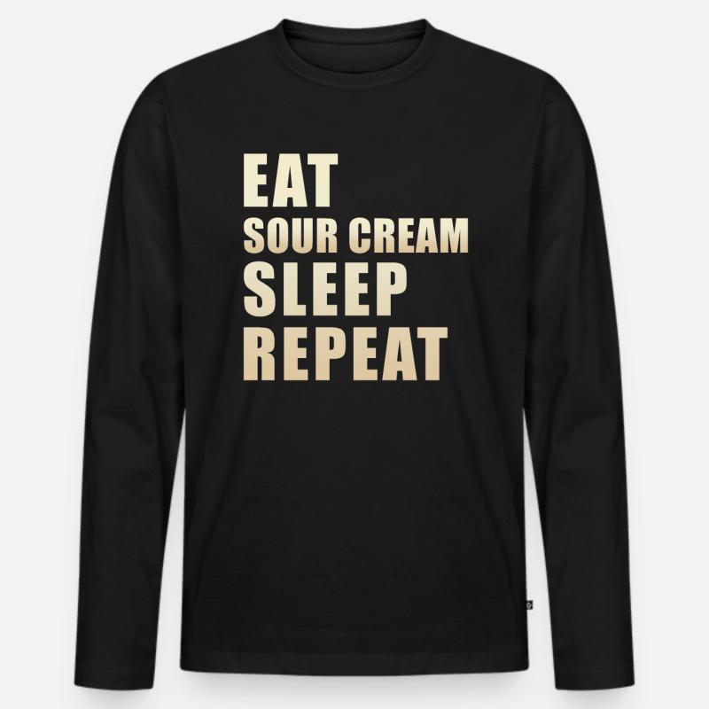 Sour Cream - Männer Premium Bio Langarmshirt - Schwarz