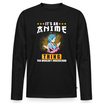 Anime - Men's Premium Organic Long Sleeve Shirt - black - Front - Nico (187cm)