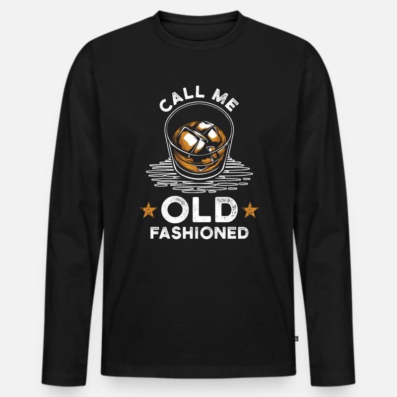 Whiskey - Männer Premium Bio Langarmshirt - Schwarz