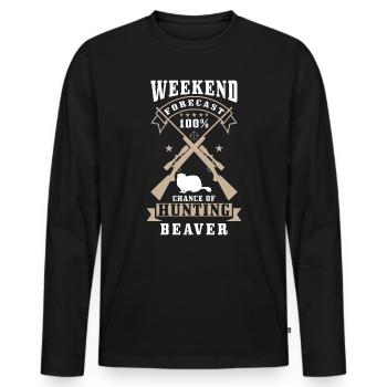 Bieber Jäger saying - Men's Premium Organic Long Sleeve Shirt - black - Front - Nico (187cm)