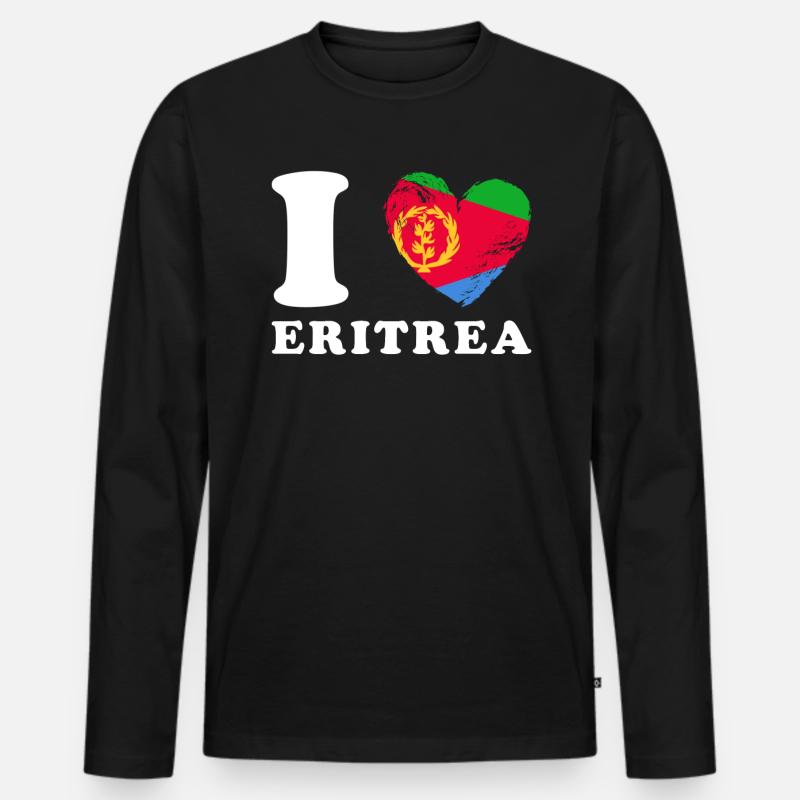 Ich liebe Eritrea - Männer Premium Bio Langarmshirt - Schwarz